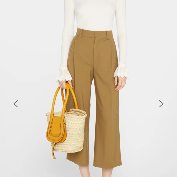 Chloe Marcie Medium Raffia Basket Tote Beach Bag Sunflower 🌻 Yellow - Picture 14 of 15